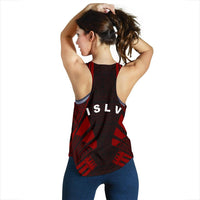 Society Islands Women Racerback Tank - Polynesian Tattoo Red - Polynesian Pride