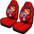 Tonga Polynesian Custom Personalised Car Seat Covers - Floral With Seal Red - Polynesian Pride