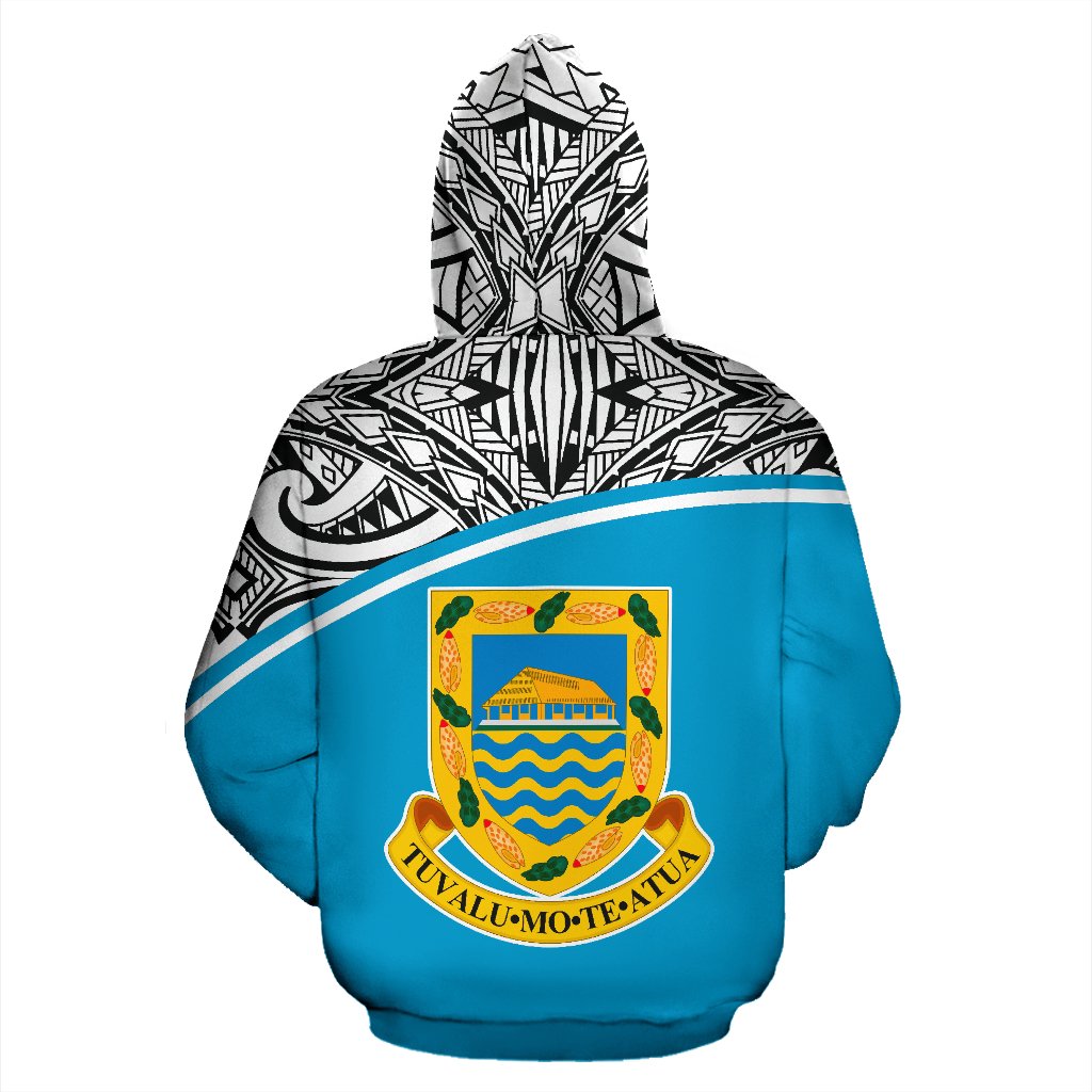 Tuvalu Polynesian Custom Hoodie Curve Blue - Polynesian Pride