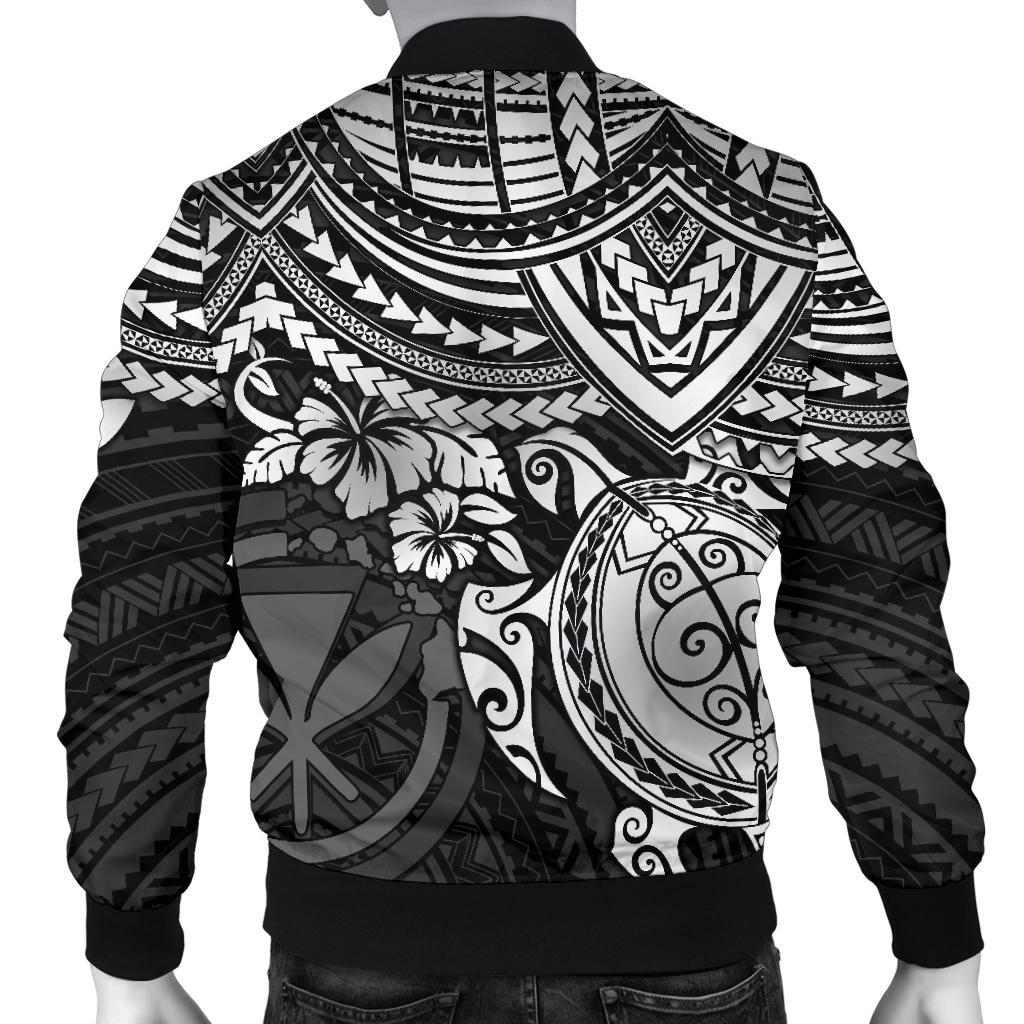 Polynesian Hawaii Bomber Jacket (Men) - White Turtle - Polynesian Pride