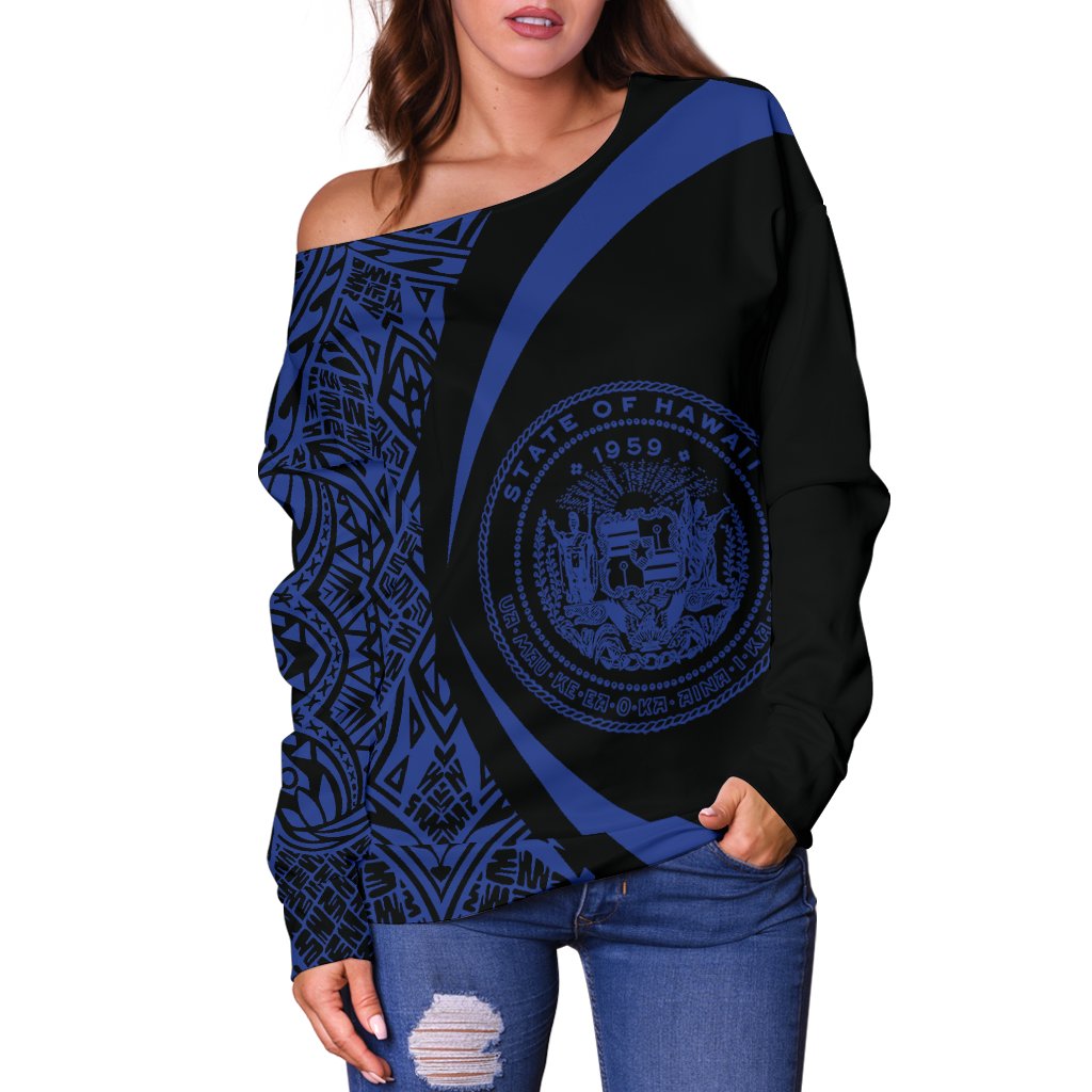 Hawaii Polynesian Women's Off Shoulder Sweater 04 - Polynesian Pride