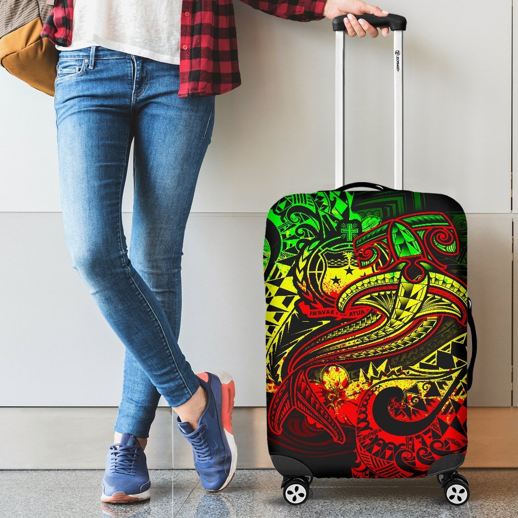 Samoa Luggage Covers - Reggae Shark Polynesian Tattoo Reggae - Polynesian Pride