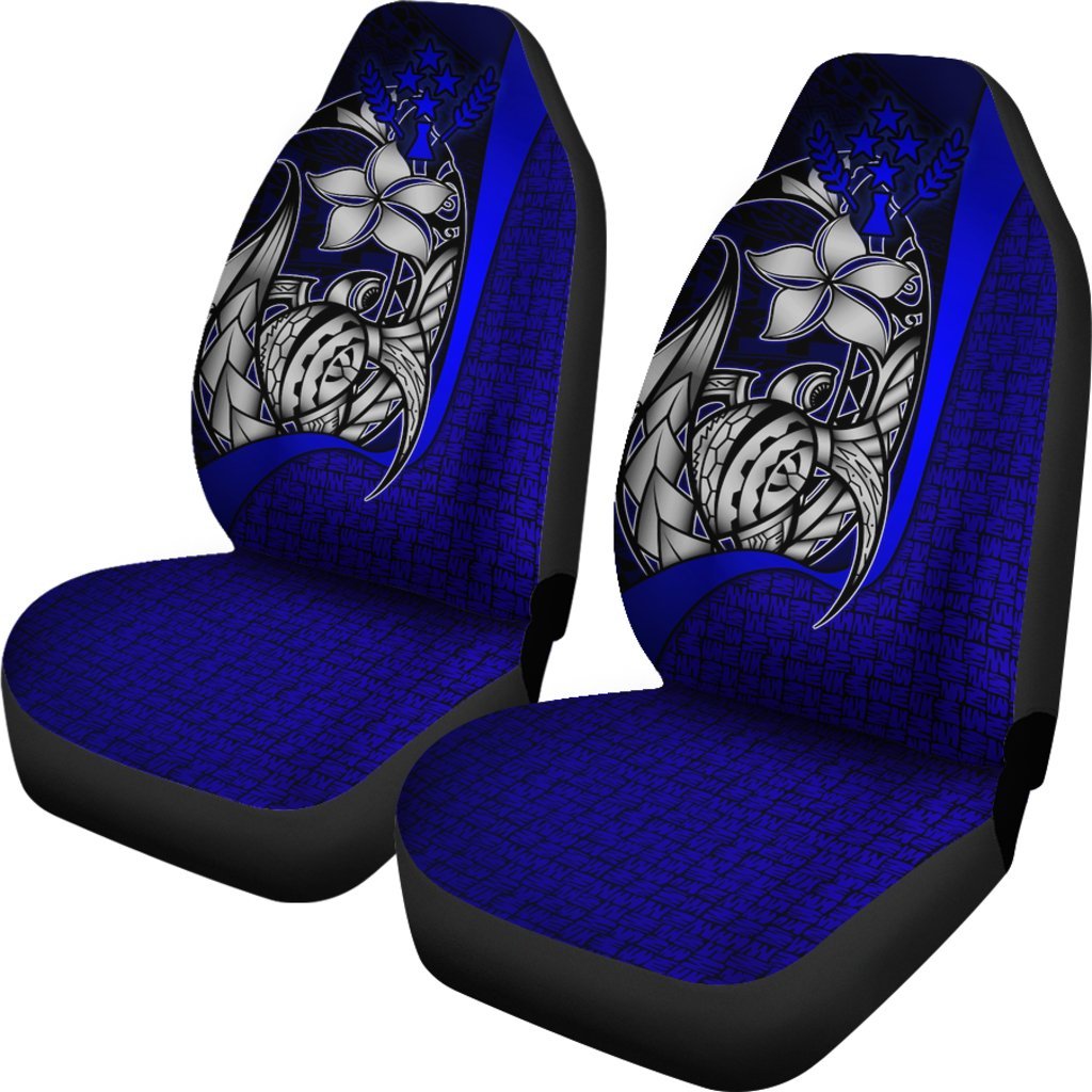 Kosrae Micronesian Car Seat Covers Blue - Turtle With Hook - Polynesian Pride