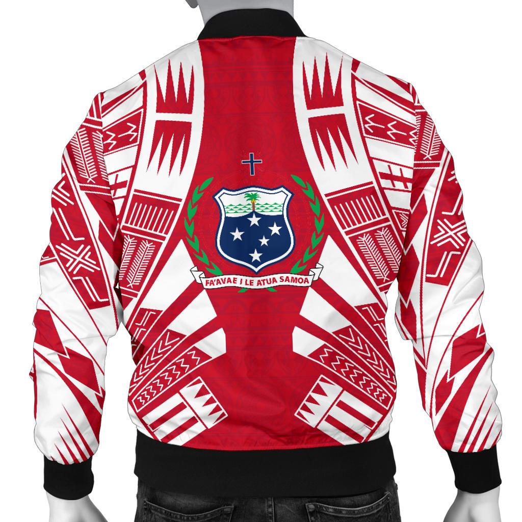 Samoa Men Bomber Jackets - Polynesian Tattoo Flag - Polynesian Pride