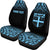 Fiji Tapa Custom Personalised Car Seat Covers - Fiji Flag Polynesian Tattoo Fog Blue - Polynesian Pride