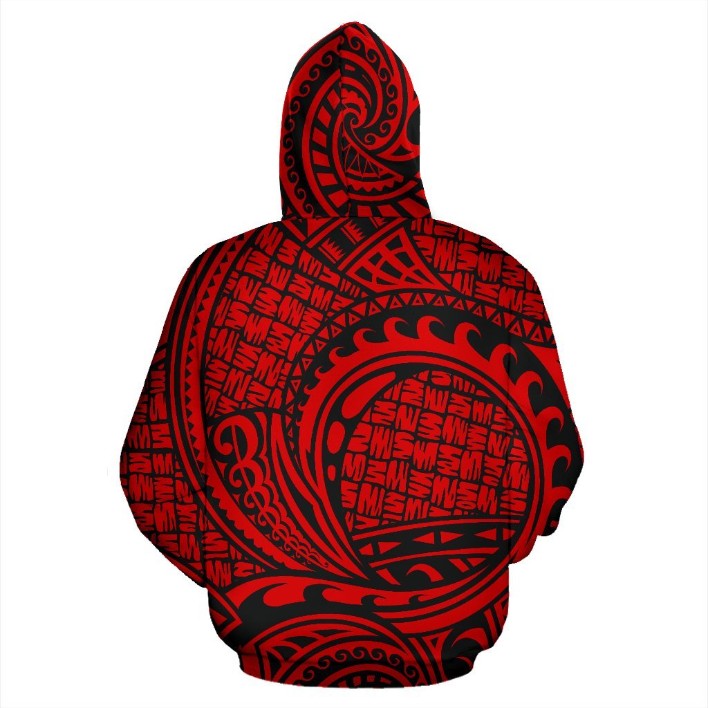 Hawaii Hoodie Polynesian Maori Lauhala Red Pullover - Polynesian Pride
