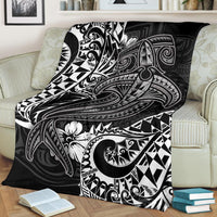 Polynesian Premium Blanket - White Shark Polynesian Tattoo - Polynesian Pride