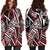 Tahiti Women's Hoodie Dress - Tribal Flower Special Pattern Red Color - Polynesian Pride