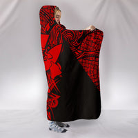 Kanaka Map Polynesian Hooded Blanket - Red - Armor Style - Polynesian Pride