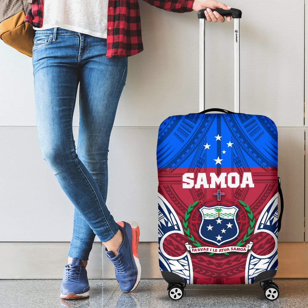 Samoa Polynesian Luggage Covers - Samoan Pattern With Seal - Polynesian Pride
