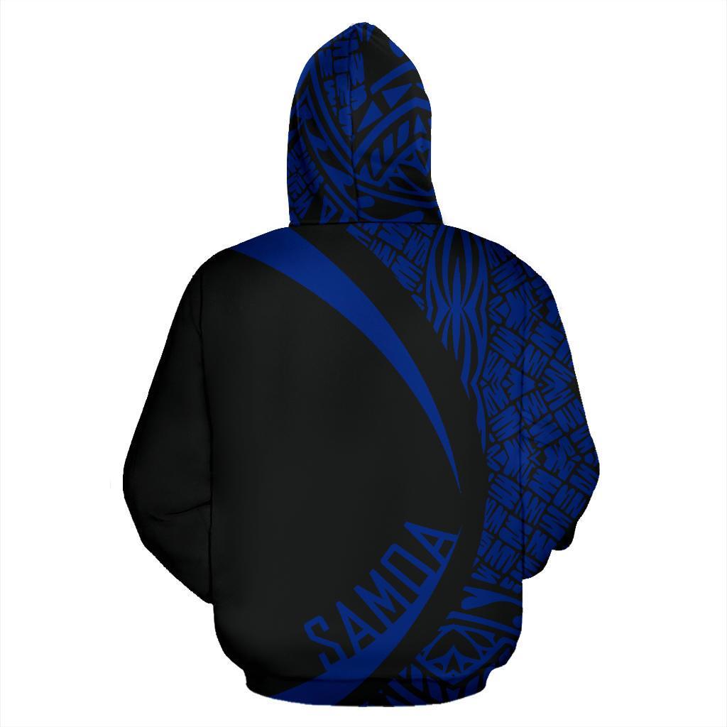 Polynesian Coat of Arms of Samoa Zip Hoodie Blue - Polynesian Pride