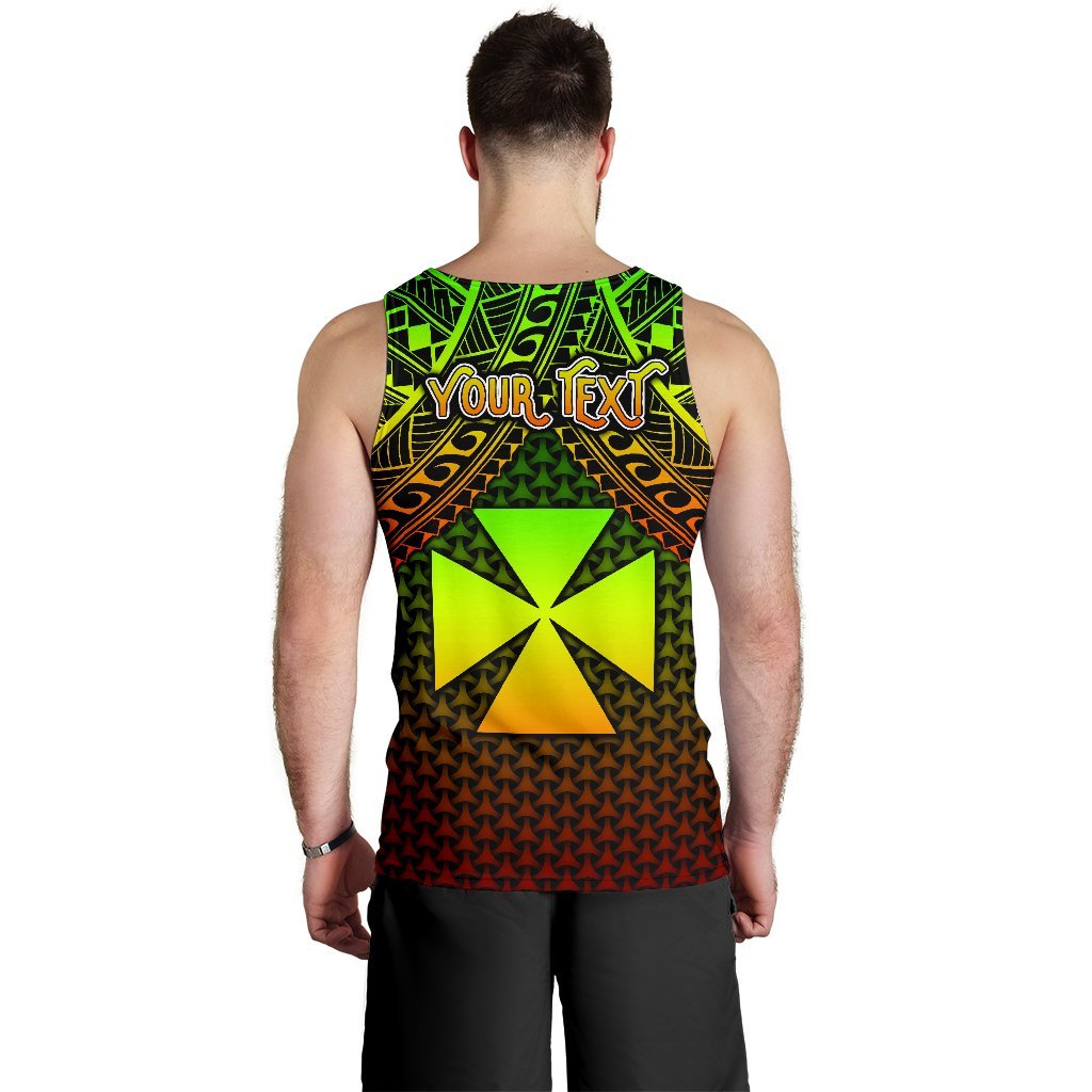 Polynesian Wallis and Futuna Personalised Men's Tank Top - Reggae Vintage Polynesian Patterns - Polynesian Pride