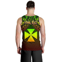 Polynesian Wallis and Futuna Personalised Men's Tank Top - Reggae Vintage Polynesian Patterns - Polynesian Pride