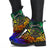 Palau Custom Personalised Leather Boots - Rainbow Polynesian Pattern - Polynesian Pride