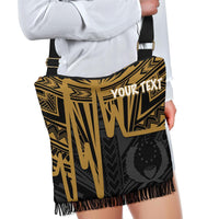 Pohnpei Personalised Boho Handbag - Pohnpei Seal In Heartbeat Patterns Style (Gold) One Style One Size Gold - Polynesian Pride