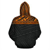 Poly All Over Hoodie Polynesian Orange Black Version - Polynesian Pride