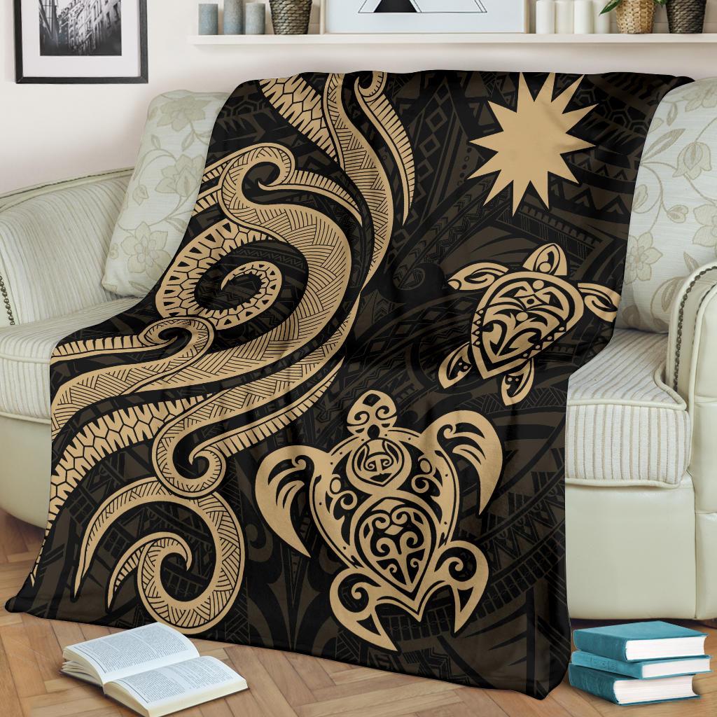 Nauru Premium Blanket - Gold Tentacle Turtle - Polynesian Pride