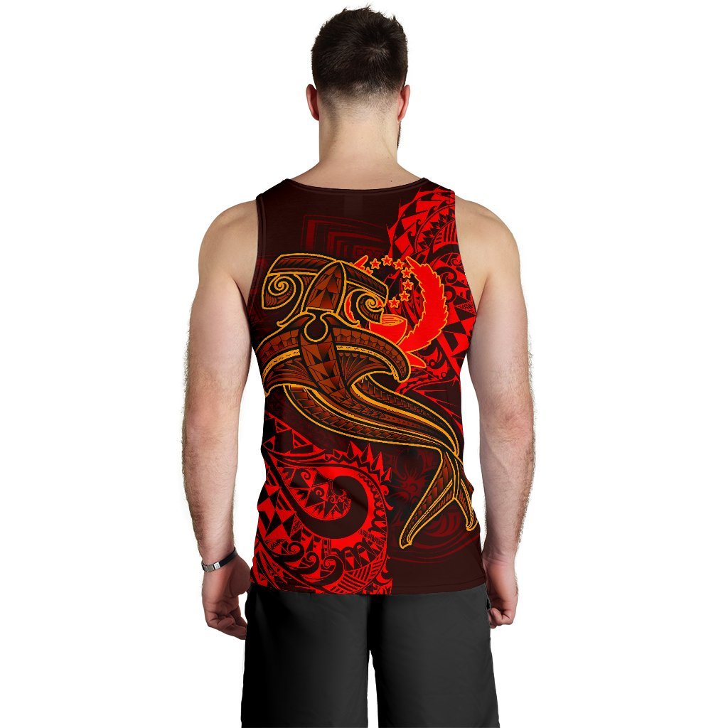 Pohnpei Men's Tank Top - Red Shark Polynesian Tattoo - Polynesian Pride