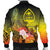 Guam Men's Bomber Jacket - Humpback Whale with Tropical Flowers (Yellow) - Polynesian Pride