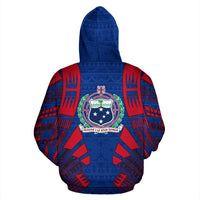 Samoa All Over Zip up Hoodie Polynesian Tattoo Style - Polynesian Pride