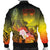 Fiji Men's Bomber Jacket - Humpback Whale with Tropical Flowers (Yellow) - Polynesian Pride