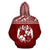 Tonga Polynesian All Over Zip up Hoodie Red Horizontal Style - Polynesian Pride