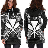 Hawaii Polynesian Hoodie Dress Map Black - Polynesian Pride