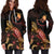 Yap Polynesian Hoodie Dress - Turtle With Blooming Hibiscus Gold - Polynesian Pride