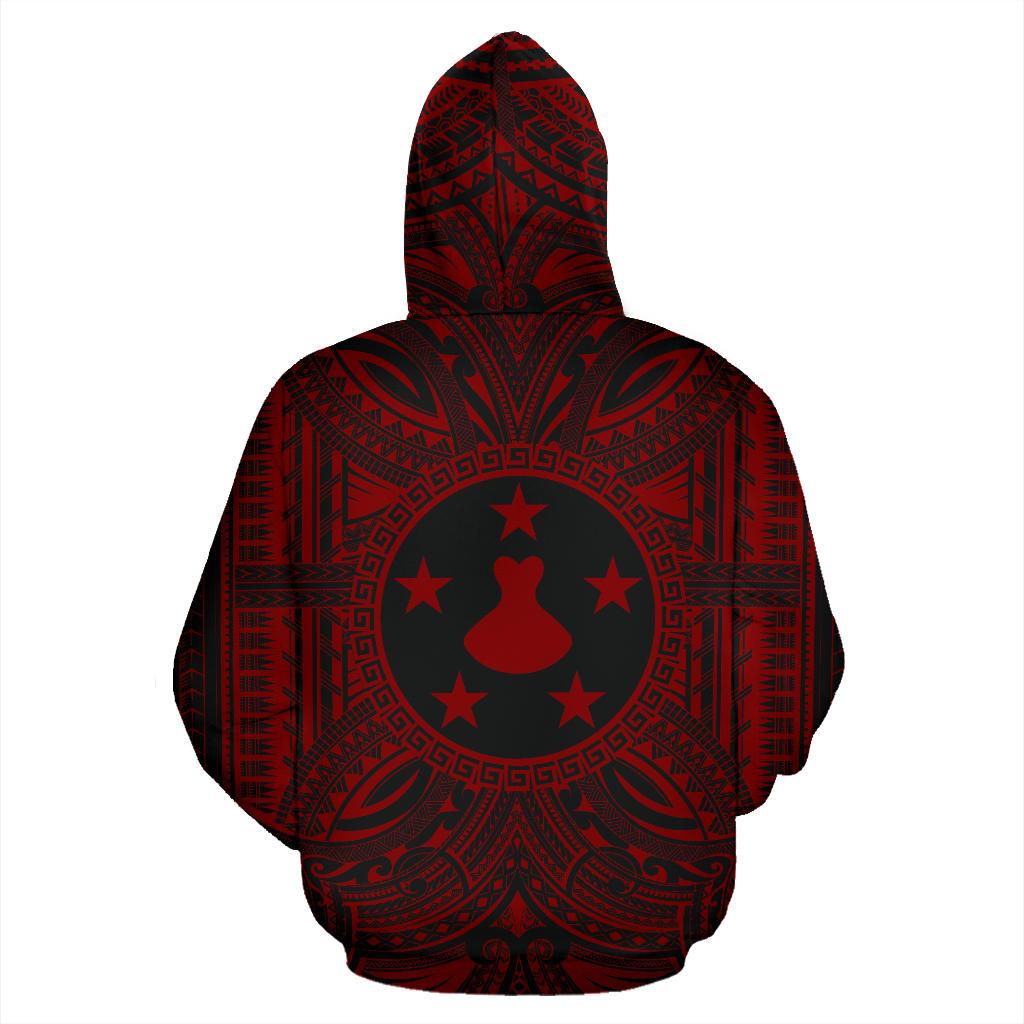 Austral Islands ll Over Hoodie ustral Islands Coat of rms Polynesian Red Black - Polynesian Pride