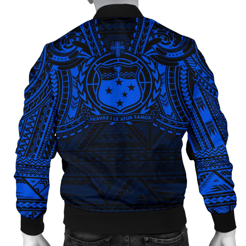 Samoa Men's Bomber Jacket - Blue Spirit - Polynesian Pride