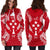 Kosrae Polynesian Hoodie Dress Map Red White - Polynesian Pride