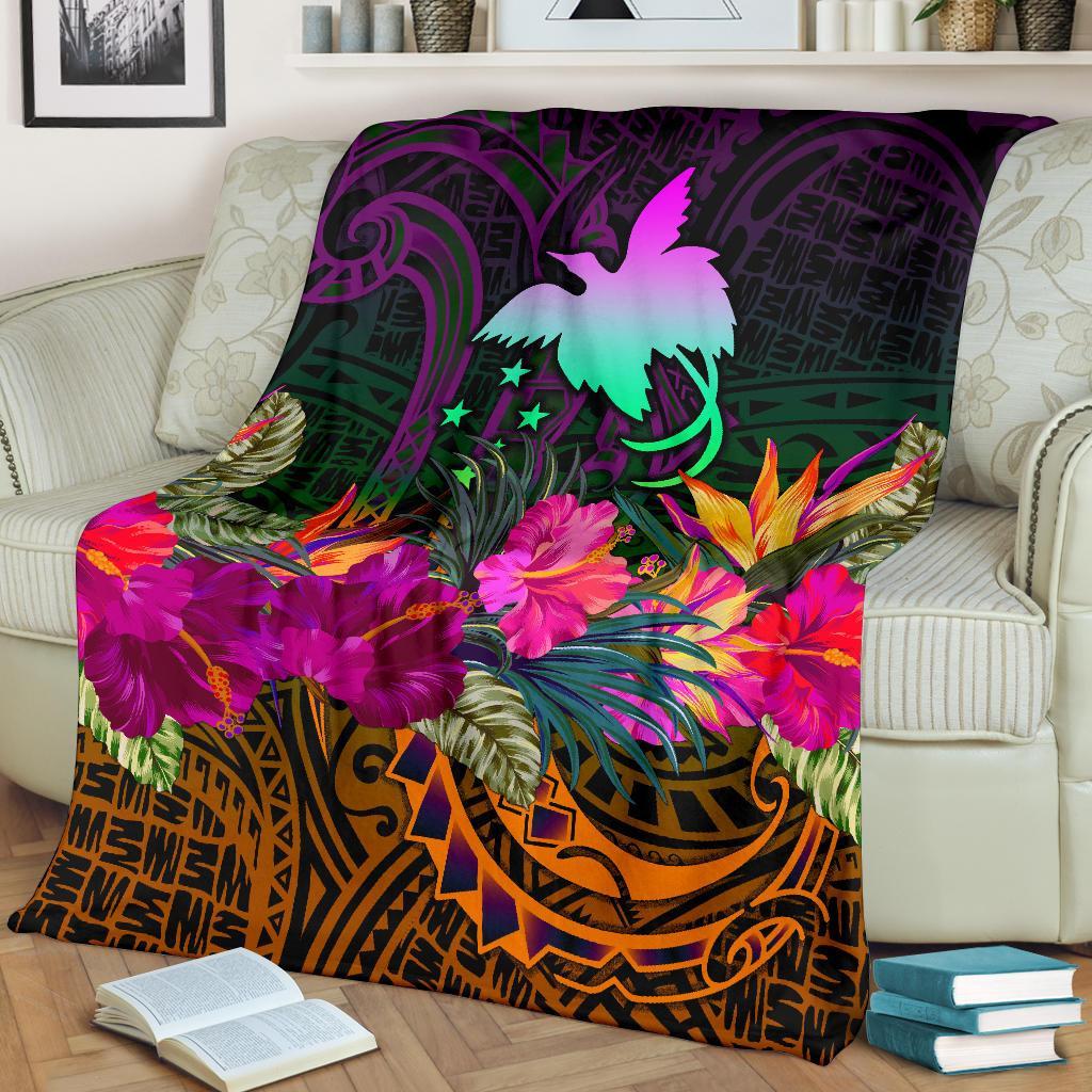 Papua New Guinea Premium Blanket - Summer Hibiscus - Polynesian Pride