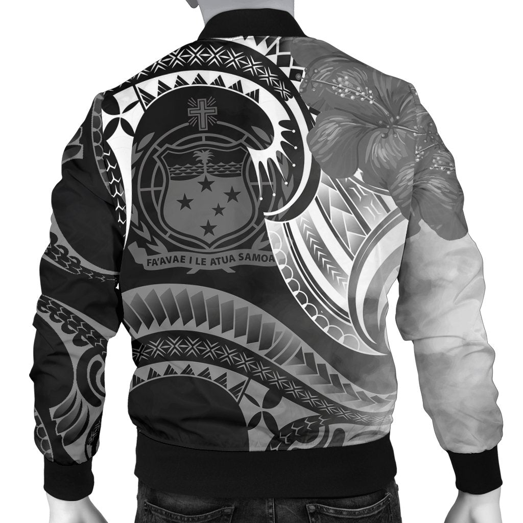 Samoa Custom Personalised Men's Bomber Jacket - Samoa Seal Wave Style (Black) - Polynesian Pride
