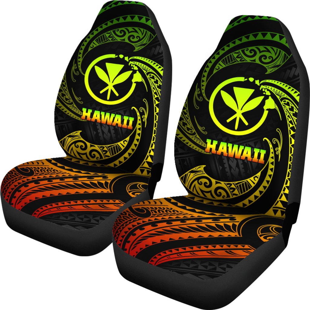 Polynesian Hawaii Car Seat Covers - Reggae Tribal Wave - Polynesian Pride