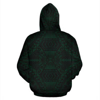Hawaii Tattoo Zip up Hoodie Green - Polynesian Pride