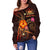 Polynesian Hawaii Personalised Off Shoulder Sweater - Legend of Samoa (Red) - Polynesian Pride