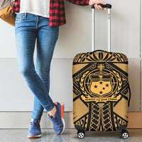Samoa Polynesian Luggage Covers - Samoa Gold Seal with Polynesian Tattoo Gold - Polynesian Pride
