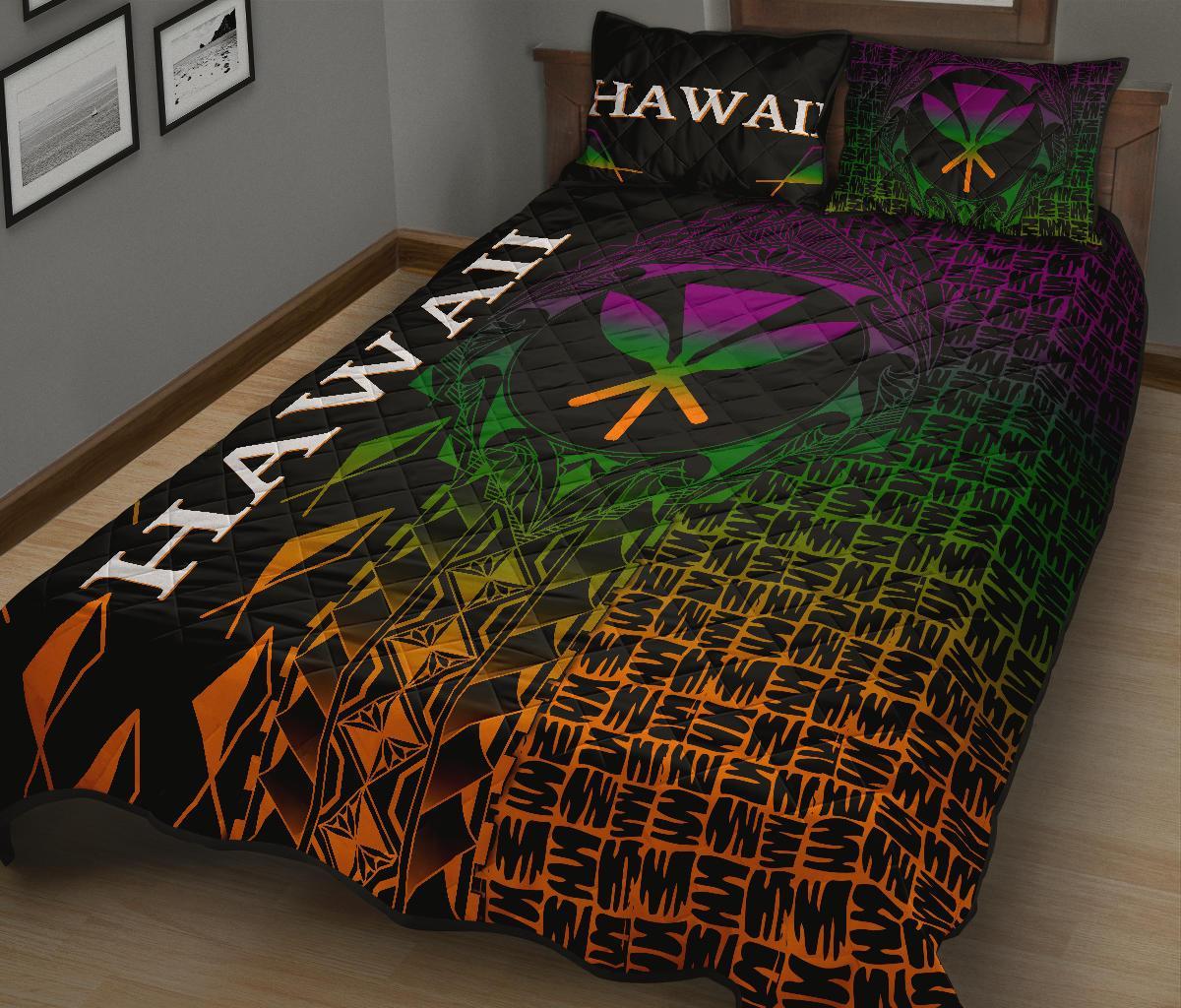 Hawaii Quilt Bed Set - Kanaka Maoli Rocket Style - Polynesian Pride