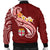 Fiji Custom Personalised Men's Bomber Jacket - Fiji Seal Polynesian Patterns Plumeria (Red) - Polynesian Pride