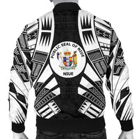 Niue Men Bomber Jackets - Polynesian Tattoo Black - Polynesian Pride