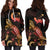 Pohnpei Polynesian Hoodie Dress - Turtle With Blooming Hibiscus Gold - Polynesian Pride