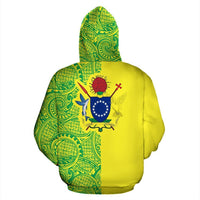 Cook Islands Zip up Hoodie Half Style Polynesian - Polynesian Pride