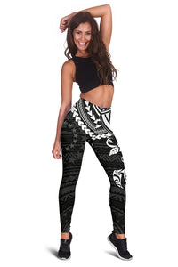 Cook Islands Polynesian Leggings (Women) - White Turtle - Polynesian Pride