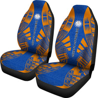 Marshall Islands Car Seat Covers - Marshall Islands Seal Polynesian Tattoo Flag - Polynesian Pride