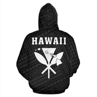 Polynesian Kakau Kanaka Map of Hawaii Hoodie White - Polynesian Pride