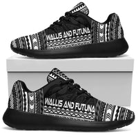 Wallis And Futuna Sporty Sneakers - Polynesian Chief Black Version - Polynesian Pride