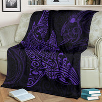 Shark Polynesian Blanket - Polynesian Tattoo Purple - Polynesian Pride
