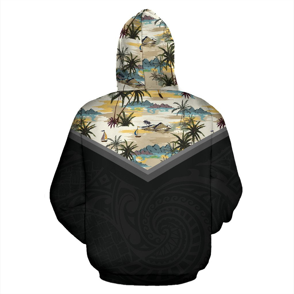 Hawaii Vintage Pattern Zip up Hoodie Painted Picture - Polynesian Pride