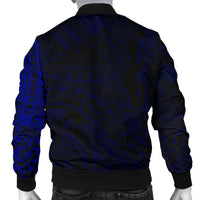 Polynesian Tattoo Style Men's Bomber Jacket Blue 2 - Polynesian Pride
