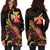 Wallis And Futuna Polynesian Hoodie Dress - Turtle With Blooming Hibiscus Gold - Polynesian Pride